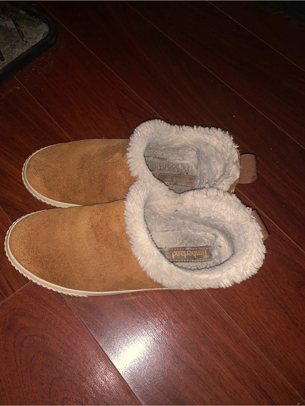 Timberland Chestnut Suede Faux-Fur Slip-On Slipper Boots